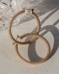 Pave Amalfi Hoops- Gold View 2