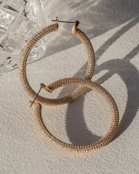 Pave Amalfi Hoops- Gold (Ships Mid March) view 2