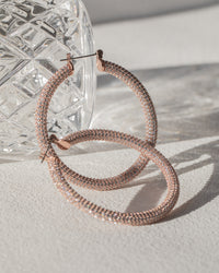 Pave Amalfi Hoops- Rose Gold View 3