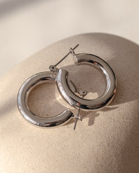 Baby Amalfi Tube Hoops- Silver View 6