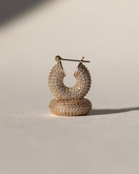 Pave Mini Donut Hoops- Gold View 8
