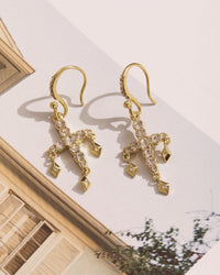 Diamonte Hook Earrings- Silver View 3
