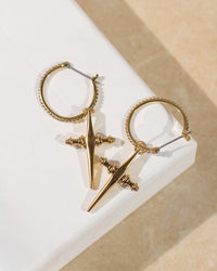 Cross Hoops- Gold view 2