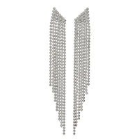 Cascading Chain Earrings-Silver View 1