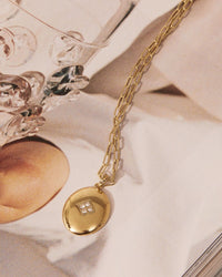 Diamond Pendant Necklace- Gold View 2