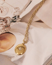 Diamond Pendant Necklace- Gold view 2