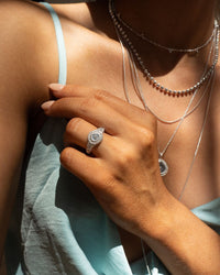 Pave Coin Signet Ring- Silver view 2