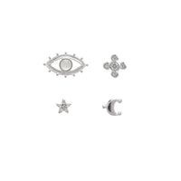Celestial Pave Studs Set- Silver View 1