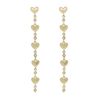 Dotted Heart Drop Studs- Gold