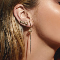 The Fleur Spike Drop Earrings- Gold View 3