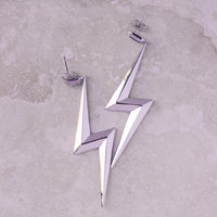 The Bolt Statement Earrings- Silver View 2