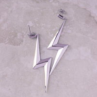 The Bolt Statement Earrings- Silver view 2