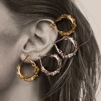 The Fleur Hoops- Silver View 2