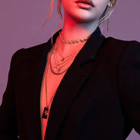 The Fleur Dog Tag Necklace- Gold view 2