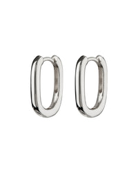 Chain Link Huggies- Solid 14K White Gold