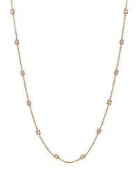 Bezel Charm Beaded Necklace- Gold