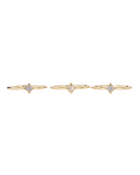 Bezel Charm Ring Set- Gold View 3