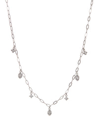 Bezel Charm Shaker Necklace- Silver