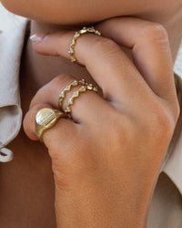 Marrakech Pinky Signet Ring- Gold view 2