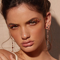 Dotted Heart Drop Studs- Silver View 2