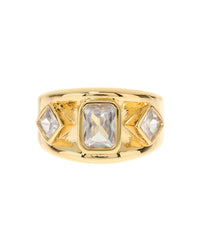 Baguette Bezel Signet Ring- Gold