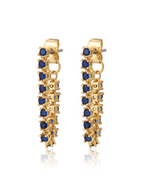 Ballier Chain Studs- Blue Sapphire- Gold View 1
