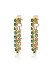 Ballier Chain Studs- Emerald Green- Gold View 1
