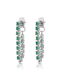 Ballier Chain Studs- Emerald Green- Silver