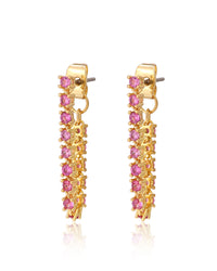 Ballier Chain Studs- Pink- Gold View 1
