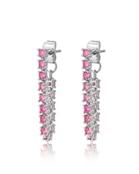 Ballier Chain Studs- Pink- Silver
