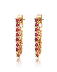Ballier Chain Studs- Ruby Red- Gold View 1