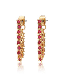 Ballier Chain Studs- Ruby Red- Gold View 1