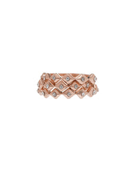 Diamond Kite Ring Stack- Rose Gold View 1