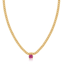Bardot Stud Necklace- Pink- Gold