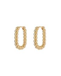 Beaded Chain Link Huggies- Gold View 1