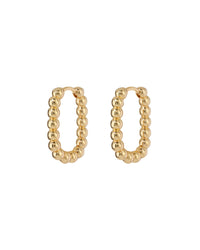 Beaded Chain Link Huggies- Gold