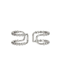 Beaded Diamonte Ear Cuff- Silver