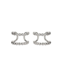 Beaded Diamonte Ear Cuff- Silver View 2