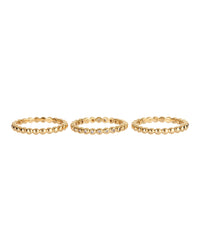 Beaded Diamonte Ring Set- Gold View 4