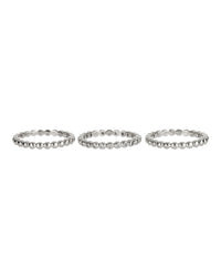 Beaded Diamonte Ring Set- Silver View 3