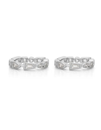 Bezel Stone Ring Set- Silver View 1