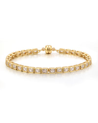Bezel Emerald Ballier Bracelet- Clear- Gold View 1