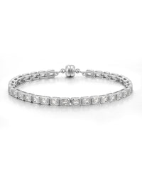 Bezel Emerald Ballier Bracelet- Clear- Silver