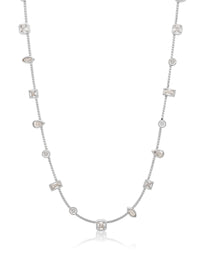 Bezel Stone Stud Necklace- Gold