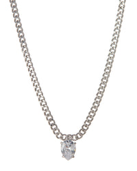 Bianca Stone Charm Necklace- Silver View 1