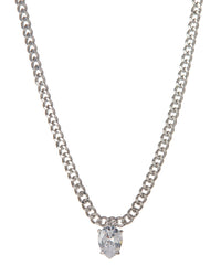 Bianca Stone Charm Necklace- Silver