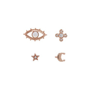 Celestial Pave Studs Set- Rose Gold View 1