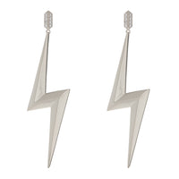 The Bolt Statement Earrings- Silver View 1
