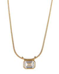 Brigitte Bezel Charm Necklace- Gold View 1