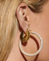 Pave Amalfi Hoops- Gold View 3